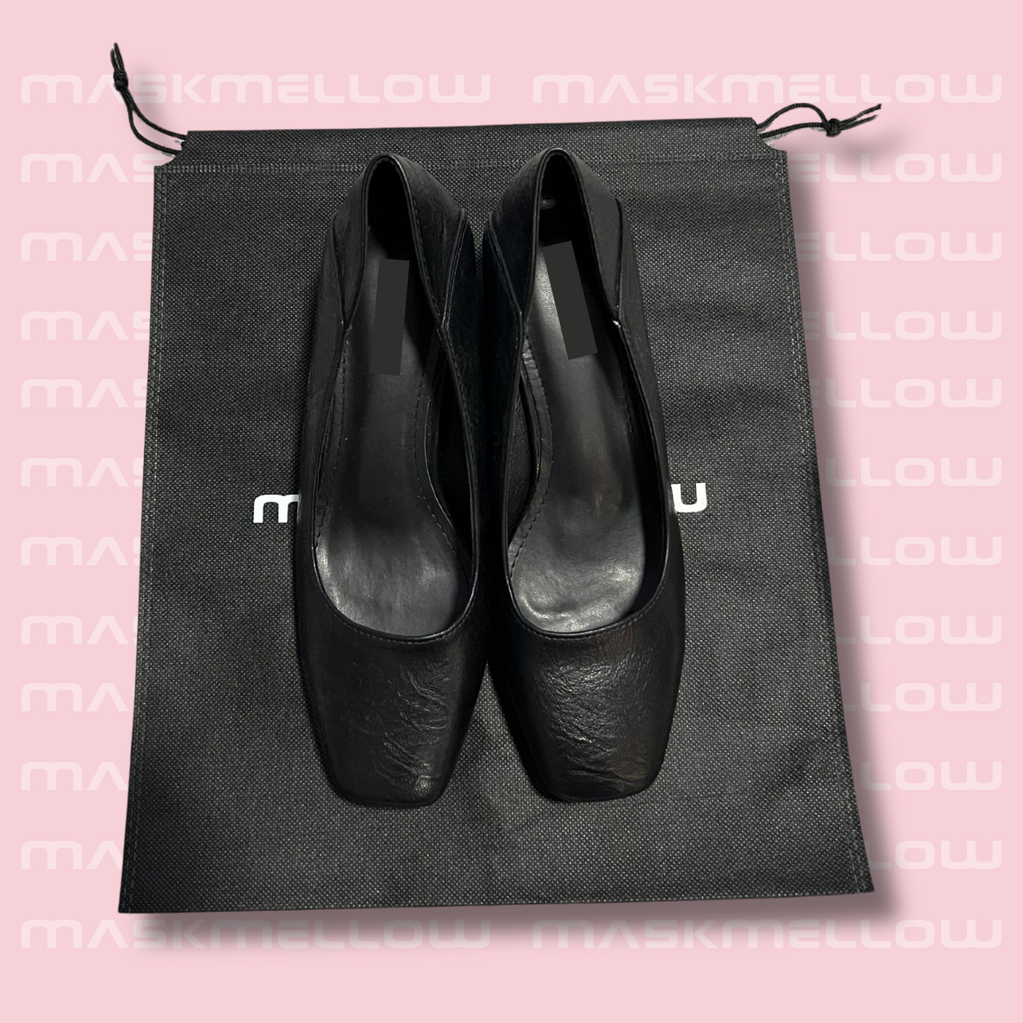 MASKMELLOW Black Drawstring Shoe Bags