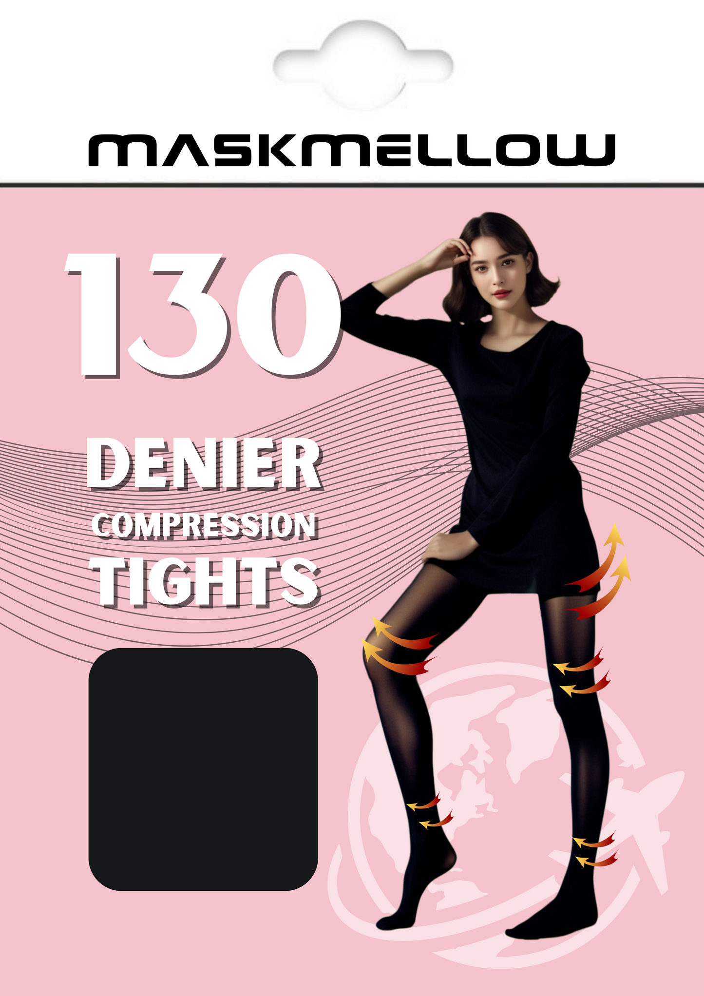 Black Compression Tights - 130 Denier
