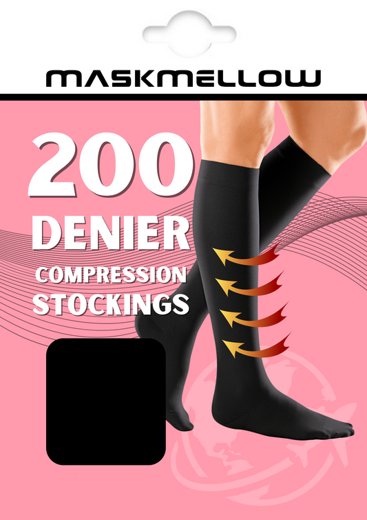 Black Compression Stockings - 200 Denier